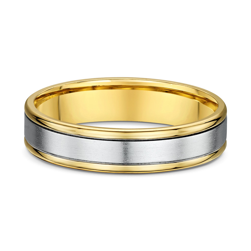 men's wedding rings Sunshine Coast Jewellers - Morgan & Co. This wedding ring is two toned in yellow and white gold. Perfect for the modern groom. Morgan & Co also make Italian made wedding bands to order 