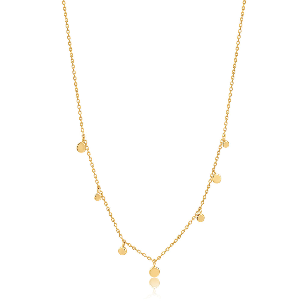14ct yellow gold necklace with petite disc detailing. Sunshine Coast Jewellery studio 