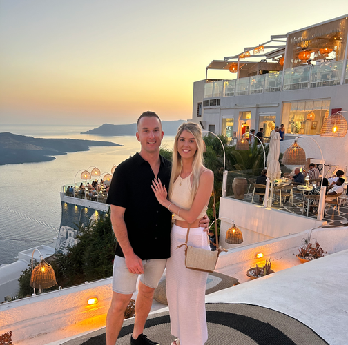 Romantic Sunset Proposal in Santorini: A Private Balcony, Greece and the Perfect Engagement Ring