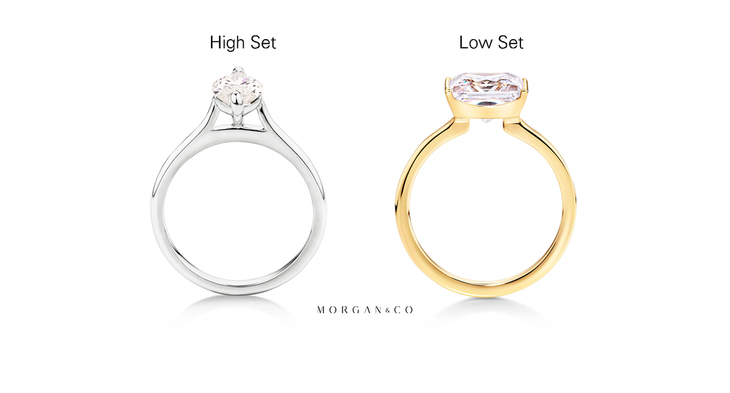 High Setting Rings Round High Set Engagement Rings v's Low Set Engagement Rings – Morgan & Co Store