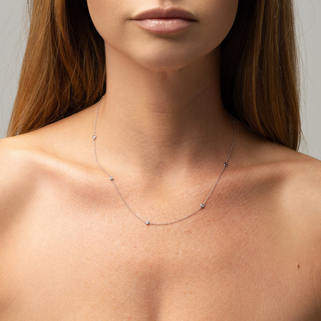 A stunning delicate diamond white gold necklace from Sunshine Coast Jewellery Store who makes custom made jewellery 