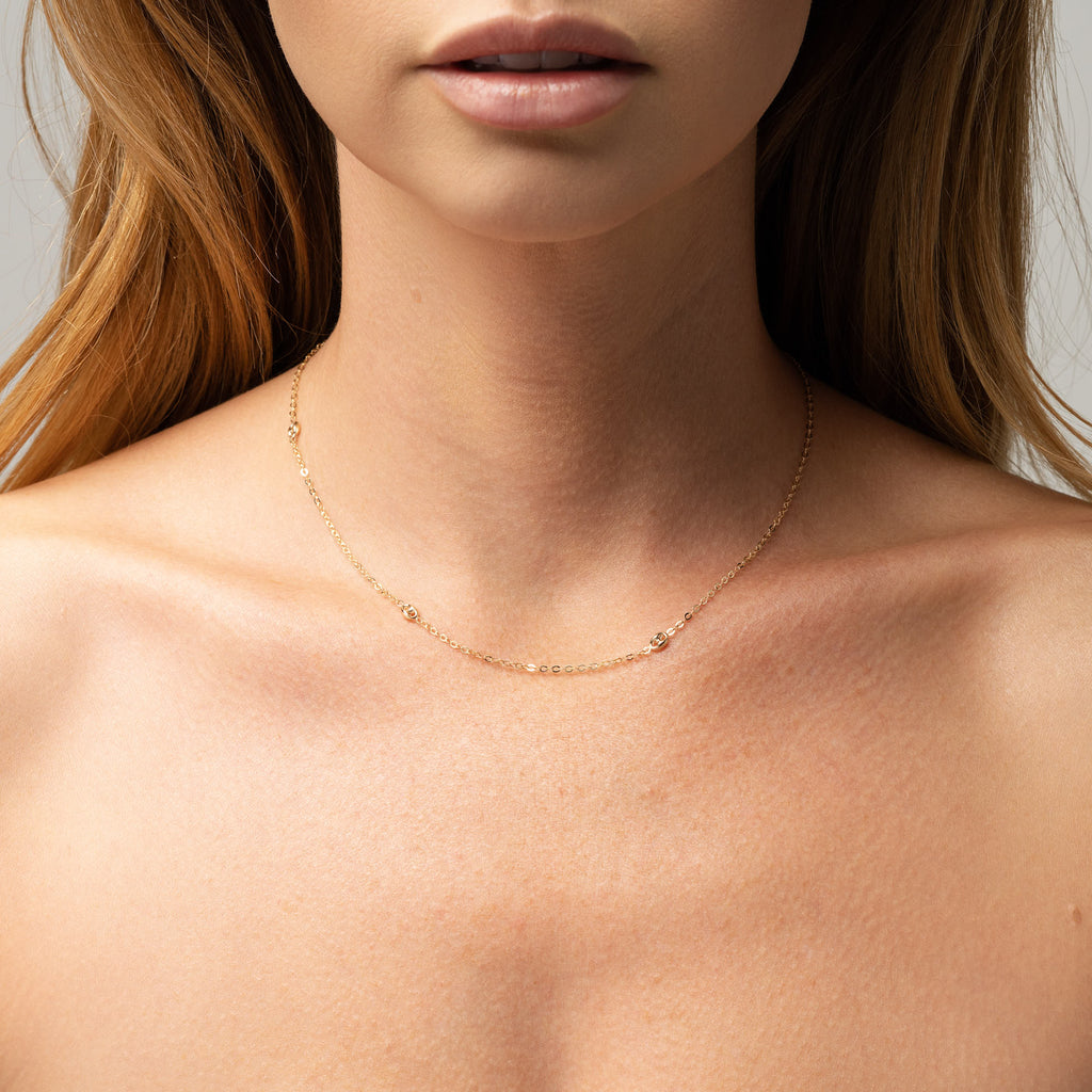 Picture of 9ct Yellow Gold Delicate Necklace with Gold Detail from Sunshine Coast Jeweller based in Buderim  