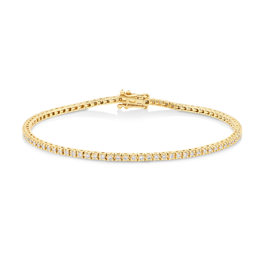 yellow gold diamond tennis bracelet sunshine coast jeweller