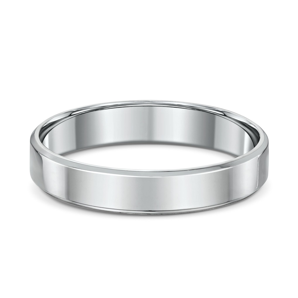 Men's wedding band Sunshine Coast jewellery. White gold mens wedding ring with polished finish
