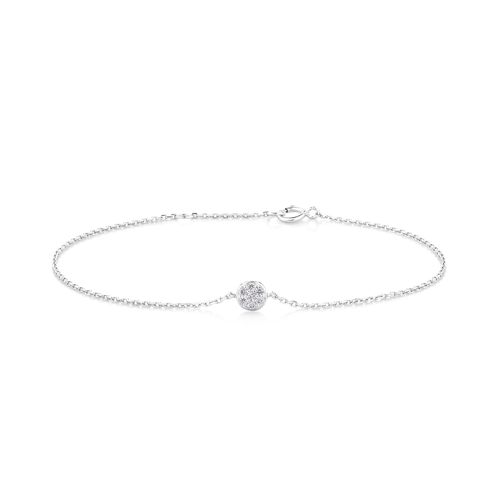 9ct white gold diamond pave disc petite bracelet featuring natural diamonds. Morgan & Co - Sunshine Coast Jewellers for your fine jewellery 
