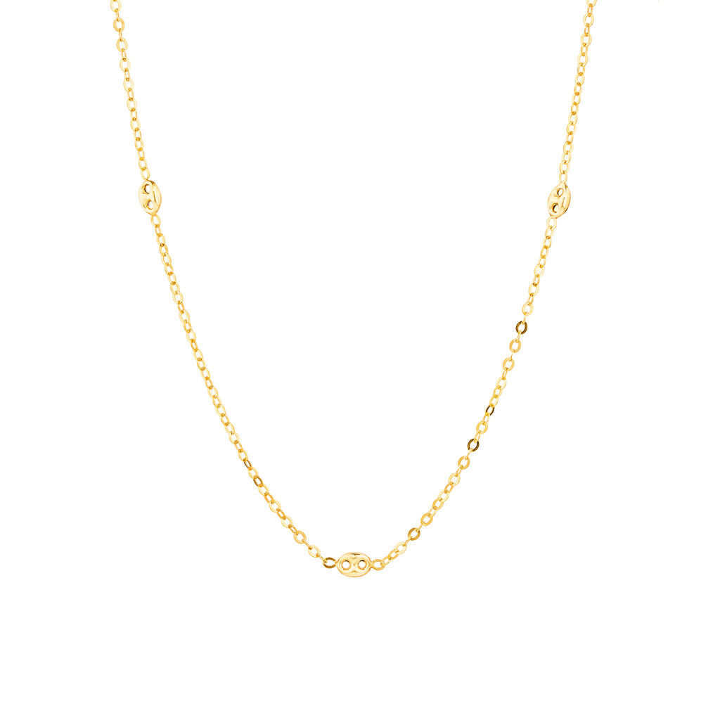 9ct Yellow Gold Delicate Necklace with Gold Detail from Sunshine Coast Jeweller based in Buderim 