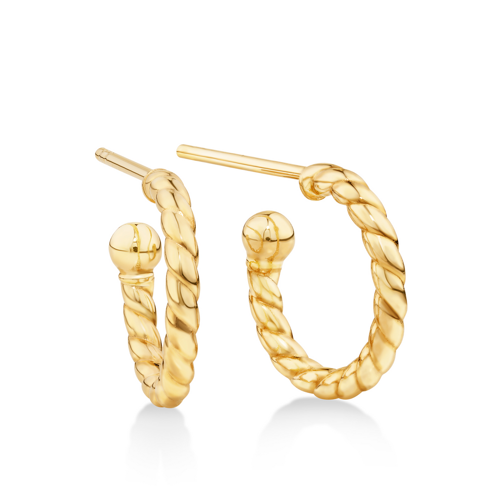 yellow gold twisted hoop earring sunshine coast jeweller